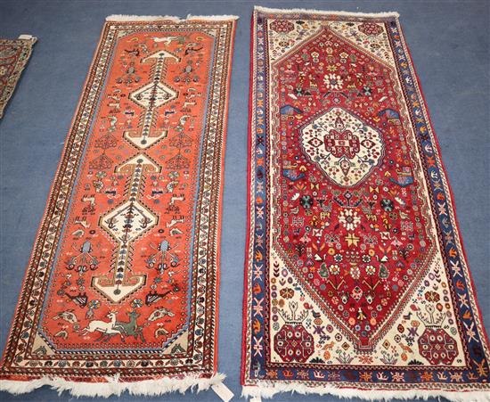 A Persian red ground runner and one other Largest 197 x 83cm